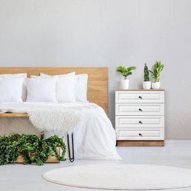 Just Home Meşe-Beyaz Ares 4 Çekmeceli Şifonyer