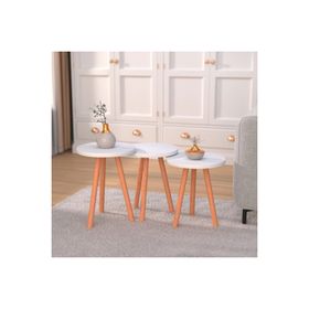 Just Home Oro Beyaz Naturel 47x33x33 cm Zigon Sehpa