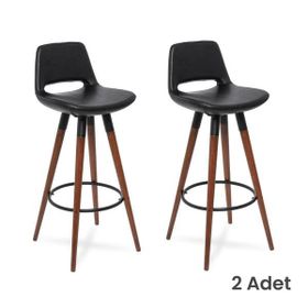 Just Home Retro Siyah 107 cm 2'li Bar Taburesi
