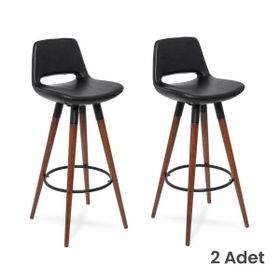 Just Home Retro Siyah 107 cm 2'li Bar Taburesi