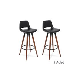 Just Home Retro Siyah 107 cm 2'li Bar Taburesi