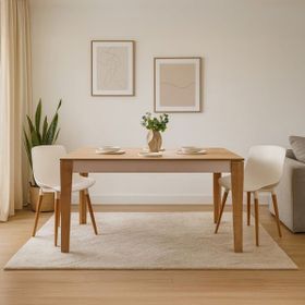 Just Home Sefton Safir Meşe Beyaz 75x80x140 cm Masa