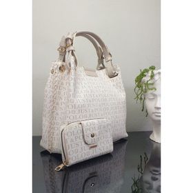 Just Polo 2180-GD Krem Yıldızlı Kadın Omuz Çantası