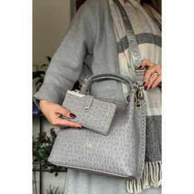 Just Polo 2180 Gri Altın Kadın Omuz Çantası