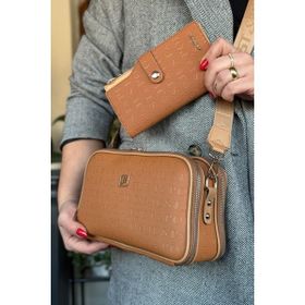 Just Polo 4023-GD Camel Kadın Omuz Çantası