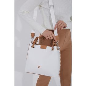 Just Polo 4031 Beyaz Taba Kadın Omuz Çantası
