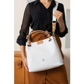 Just Polo 4031 Beyaz Taba Kadın Omuz Çantası