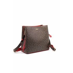 Just Polo JP2117 Kahverengi Kırmızı Kadın Omuz Çantası