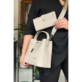 Just Polo LB-4002 Taş Beyaz Kadın Omuz Çantası