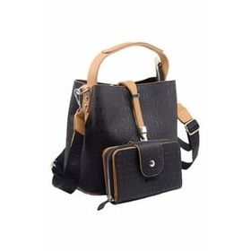 Just Polo MDS4002-1005 Siyah Kadın Kartlık Omuz Çanta Kombini
