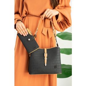 Just Polo MDS4014 Siyah Taba Kadın Omuz Çantası