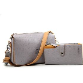 Just Polo MDS4036-1001 Gri Kadın Omuz Çantası Cüzdan Kombini