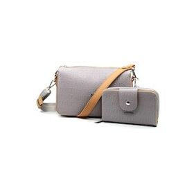 Just Polo MDS4036-1005 Gri Kadın Omuz Çantası Cüzdan Kombini