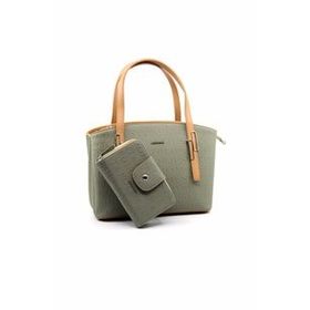 Just Polo PBU4030-1005 Yeşil Taba Kadın Omuz Çantası ve Cüzdan Kombini