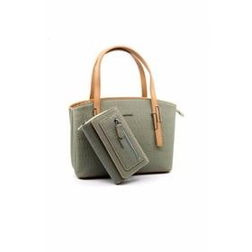 Just Polo PBU4030-1006 Yeşil Taba Kadın Omuz Çantası ve Cüzdan Kombini