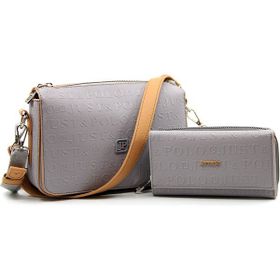 Just Polo PBU4036-1003 Gri Kadın Omuz Çantası Cüzdan Kombini
