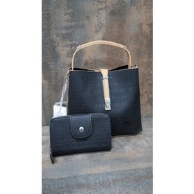 Just Polo TM1165 Kadın Siyah Çanta Cüzdan Takımı