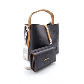 Just Polo TM1165 Kadın Siyah Çanta Cüzdan Takımı