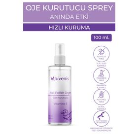 Juvenis 100 ml E Vitaminli Yağ ve İz Bırakmayan Oje Kurutucu Sprey