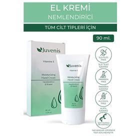 Juvenis 90 ml Hızlı Emilen Nemlendirici Yumuşatan E Vitaminli Günlük Kullanım El Bakım Kremi