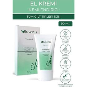 Juvenis 90 ml Hızlı Emilen Nemlendirici Yumuşatan E Vitaminli Günlük Kullanım El Bakım Kremi