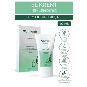 Juvenis 90 ml Hızlı Emilen Nemlendirici Yumuşatan E Vitaminli Günlük Kullanım El Bakım Kremi