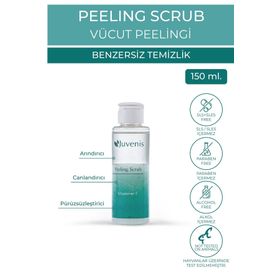 Juvenis Tüm Cilt Tiplerine E Vitaminli Canlandırıcı ve Arındırıcı 150 ml Vücut Peelingi