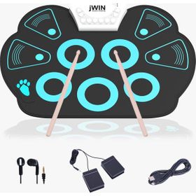 Jwin JD-201 Mavi 9 Pedli Dijital Davul Seti