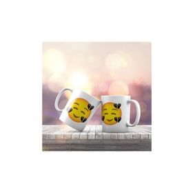 K-147 Kalbi Kırık Gülen Emoji Baskılı Hediyelik Kupa Bardak