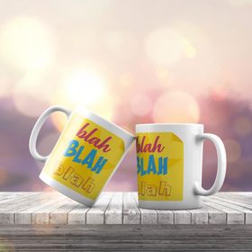 K-188 Blah Blah Blah Yazı Baskılı Hediyelik Kupa Bardak