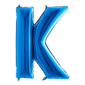K Harf Grabo Mavi 100 cm Folyo Balon