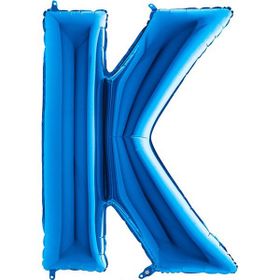 K Harf Grabo Mavi 100 cm Folyo Balon