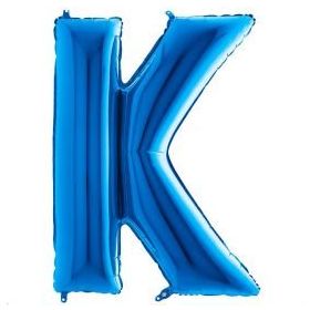K Harf Grabo Mavi 100 cm Folyo Balon