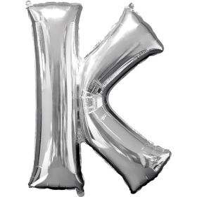 K Harf Gümüş 100 cm Folyo Balon