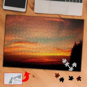K235 Batan Güneş Kızıl Gökyüzü 240 Parça Puzzle Yapboz Tablo