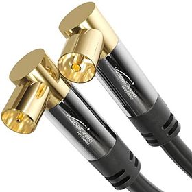 KabelDirekt 90° Açılı 1 m 75 Ohm Anten Kablosu
