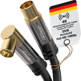 KabelDirekt DVB-T, DVB-C, DVB-S, DVB-S2 2 m 75 Ohm F Fiş Koaksiyel SAT Kablosu