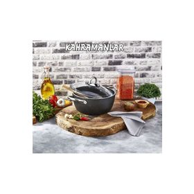 Kahramanlar 3406 24 No Stone Black Derin Tencere