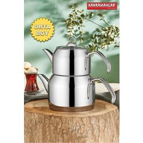 Kahramanlar 4 Parça Delux Orta Boy Platin Çaydanlık Takımı