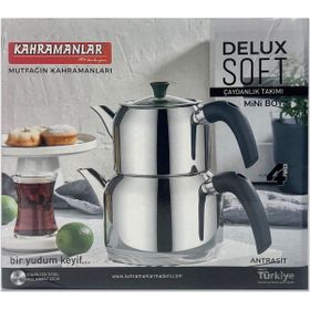 Kahramanlar 4 Parça Delux Soft Mini Boy Antrasit Çaydanlık Takımı