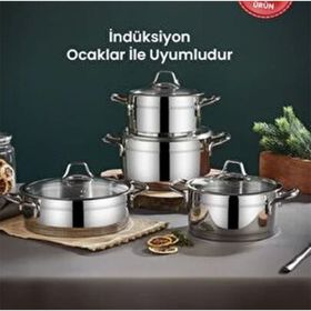 Kahramanlar Çelik Elit 3'lü Büyük Boy Güveç Tencere Set