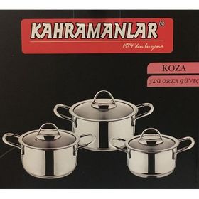 Kahramanlar Çelik Koza 3''lü Orta Boy Güveç Tencere Seti