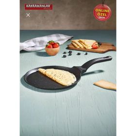 Kahramanlar Helegra Siyah 26 cm Döküm Granit Krep Tavası