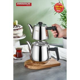 Kahramanlar Luna 2.10 lt Black Orta Boy Çaydanlık Takımı