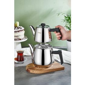 Kahramanlar Luna 2.10 lt Black Orta Boy Çaydanlık Takımı