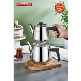 Kahramanlar Luna 2.10 lt Black Orta Boy Çaydanlık Takımı