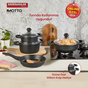 Kahramanlar Motto Prime 7 Parça Döküm Tencere Seti