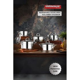 Kahramanlar Sırma 10 Parça Çelik Tencere Seti
