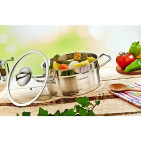 Kahramanlar Sırma 3 Parça Cam Kapaklı Tencere Set