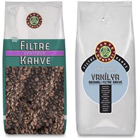 Kahve Dünyası 1 kg Filtre Kahve + 1 kg Vanilya Aromalı Kavrulmuş Çekirdek Kahve